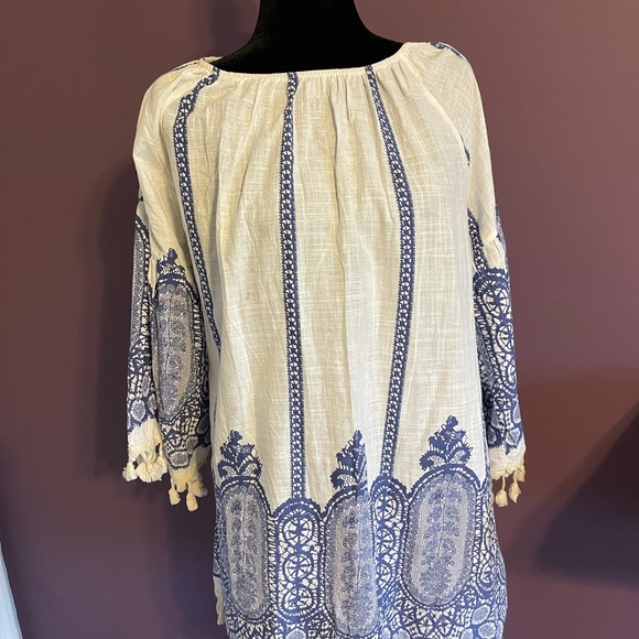 Fun cotton blue and white tunic - Picture 5 of 6